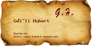 Gáli Hubert névjegykártya